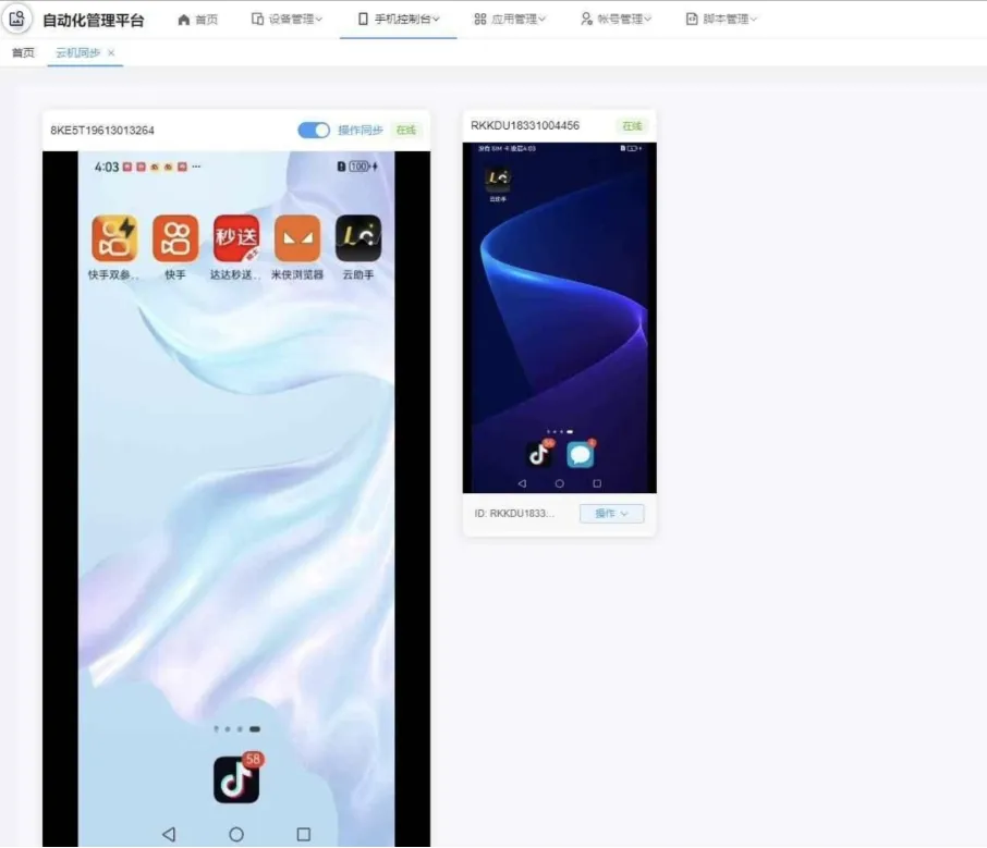 云手机群控系统源码 云手机多开群控 自动化管理程序源码-05r