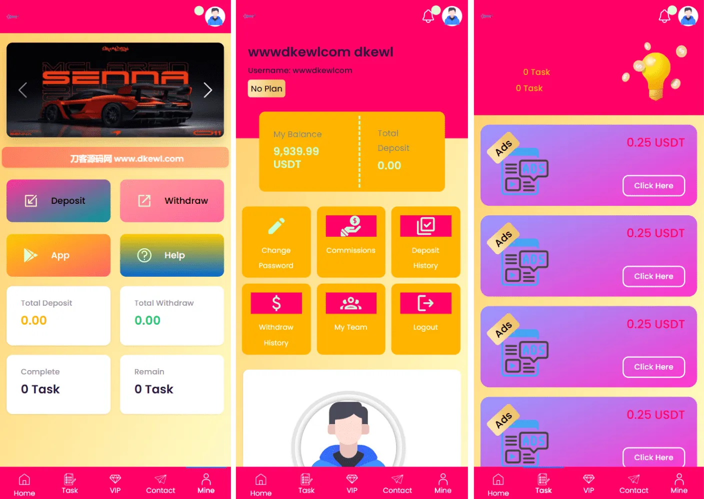 SENNA海外广告奖励投资理财源码/附详细教程-05r